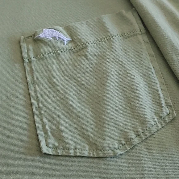 Tommy Bahama Men's Long-Sleeve Crewneck Pocket Shirt - Light Green - Picture 6 of 13